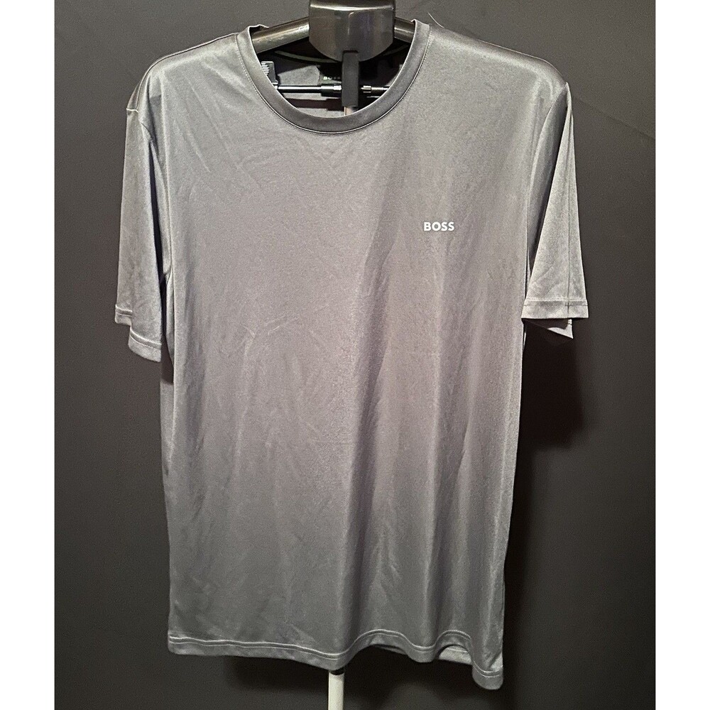 BOSS Hugo Boss Mens XXL Gray Logo Crew Neck Short Sleeve T Shirt